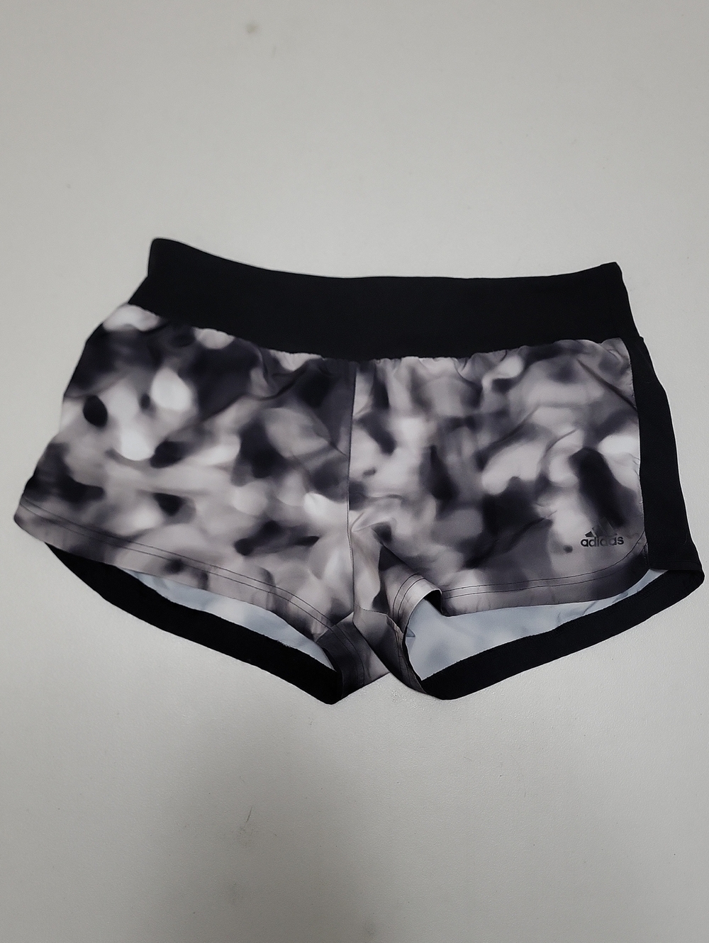 adidas Women’s Black & Gray Camouflage Athletic Shorts With Liner